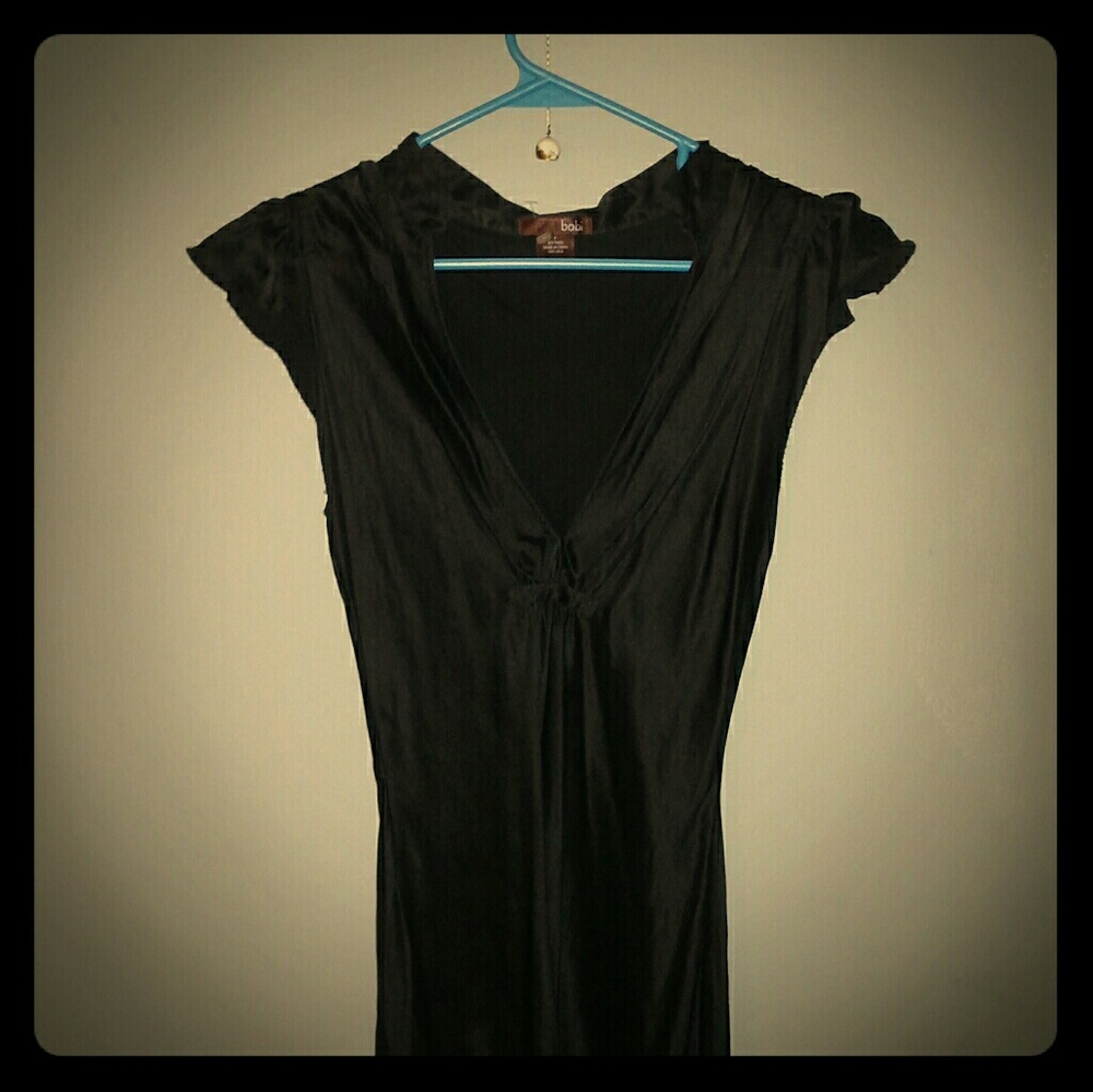Black 100% silk blouse by bobi size P